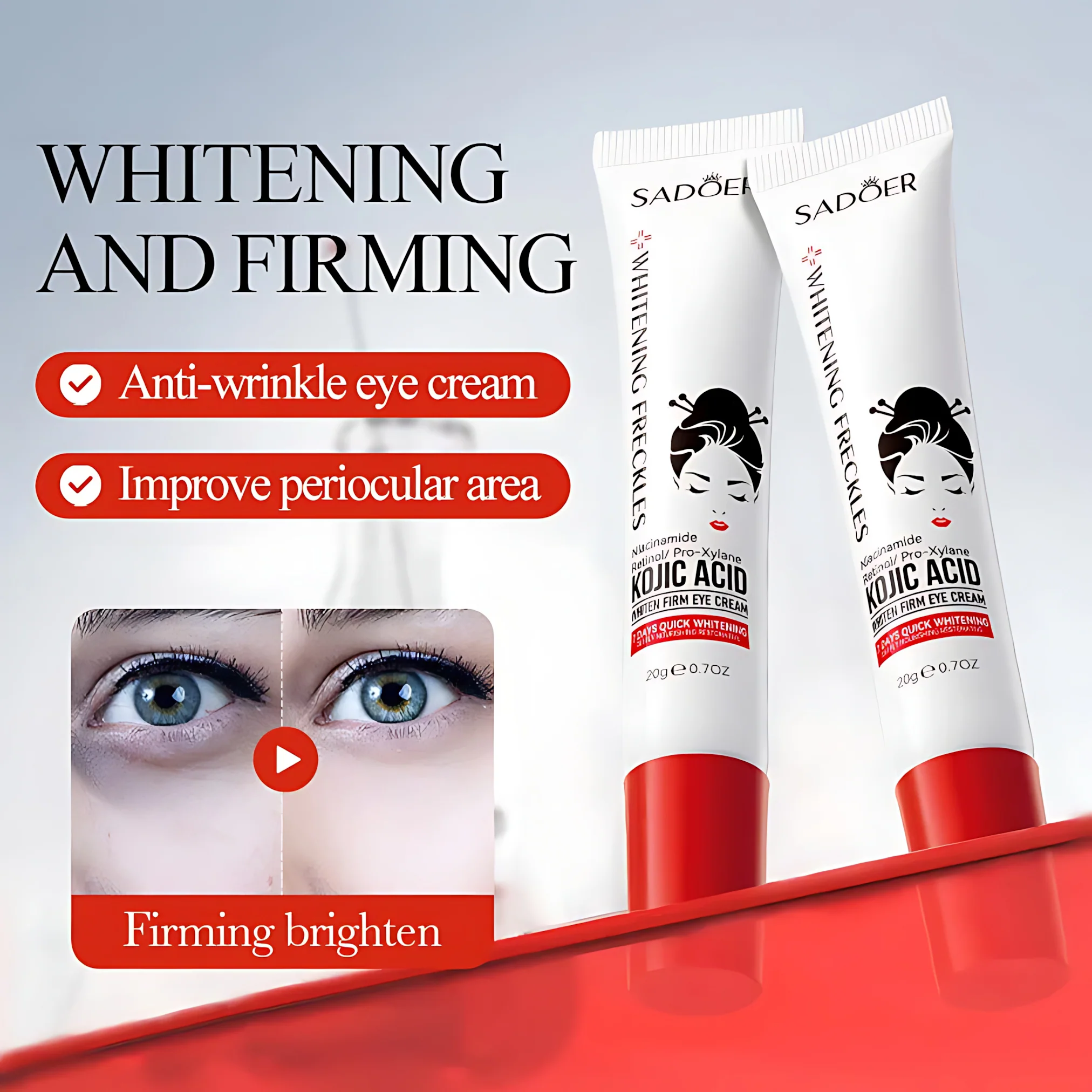 Sadoer Kojic Acid Whitening Freckles Eye Cream – 20g - Image 9