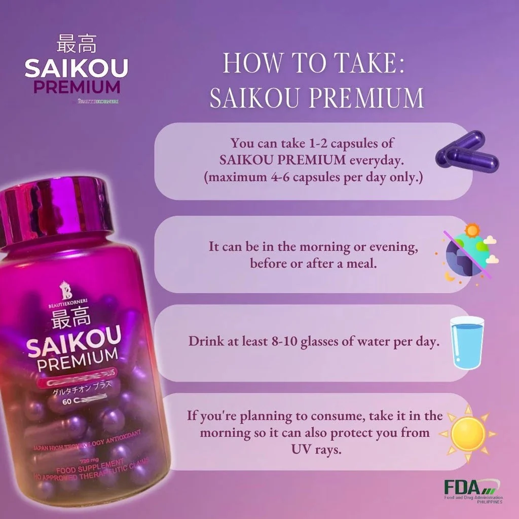 SAIKOU premium gluthione plus 60 capcules - Image 4