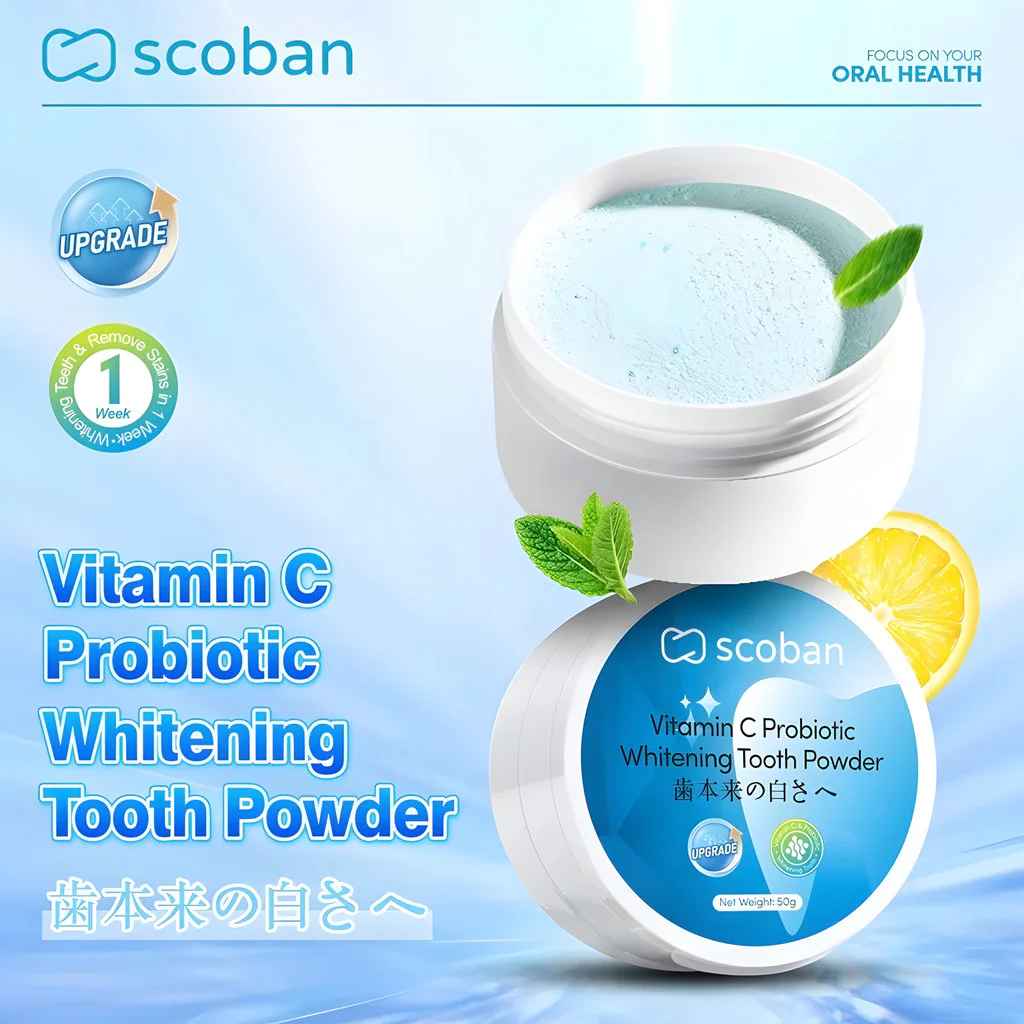 Scoban Vitamin C Probiotic Whitening Tooth Powder - 50g - Image 9