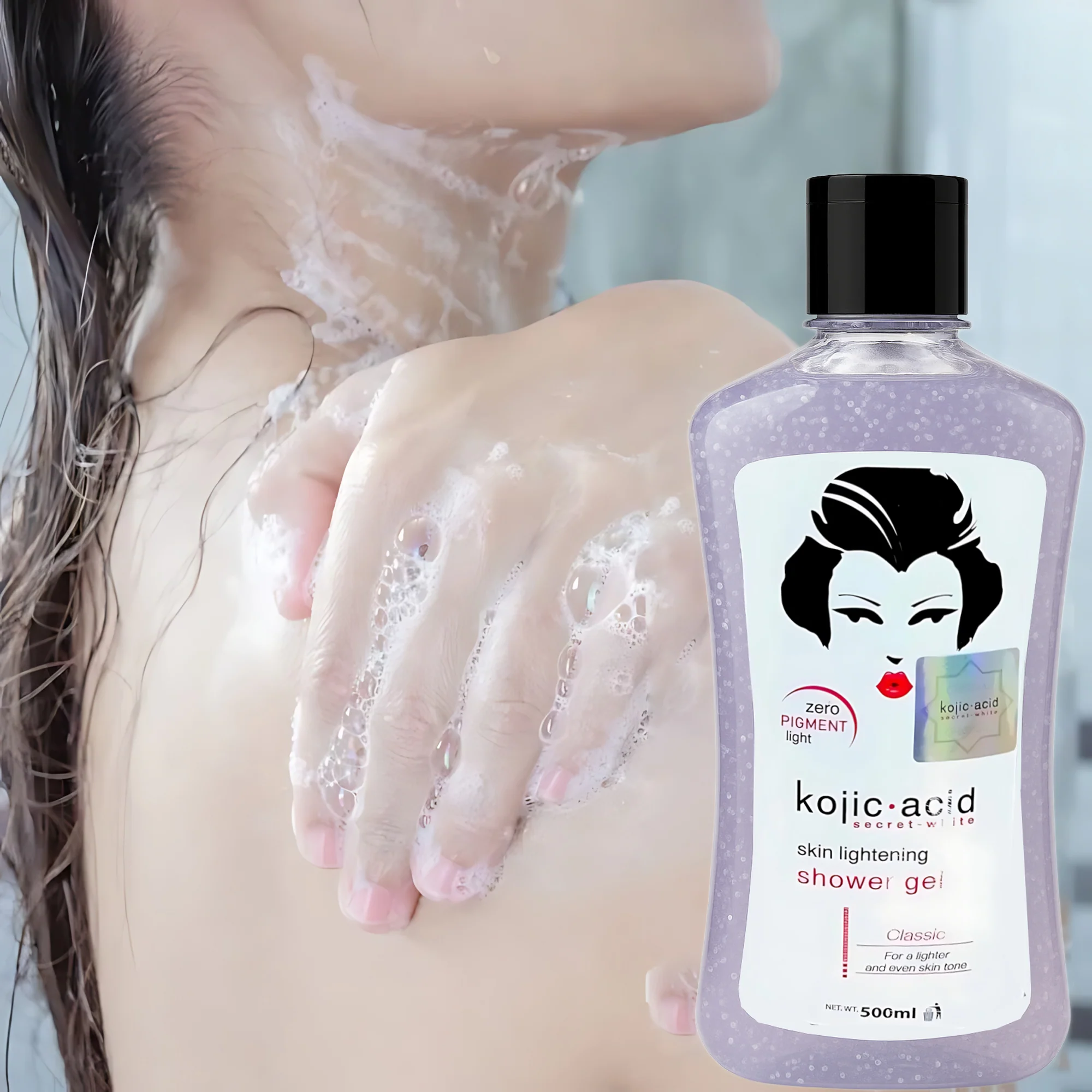 Secret White Kojic Acid Skin Lightening Shower Gel – 500ml - Image 2