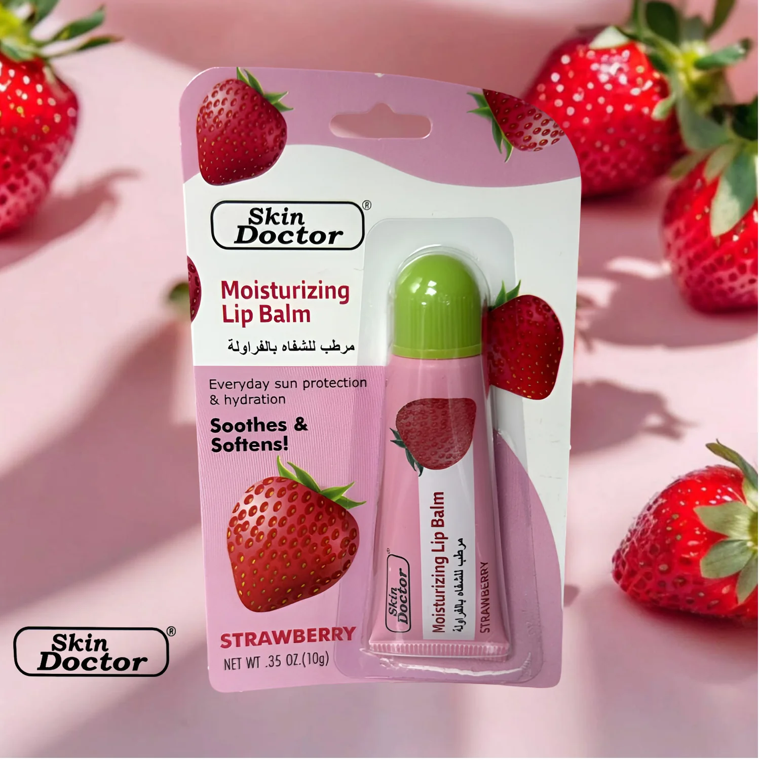 Skin Doctor Moisturizing Lip Balm – Strawberry Flavor -10g - Image 3