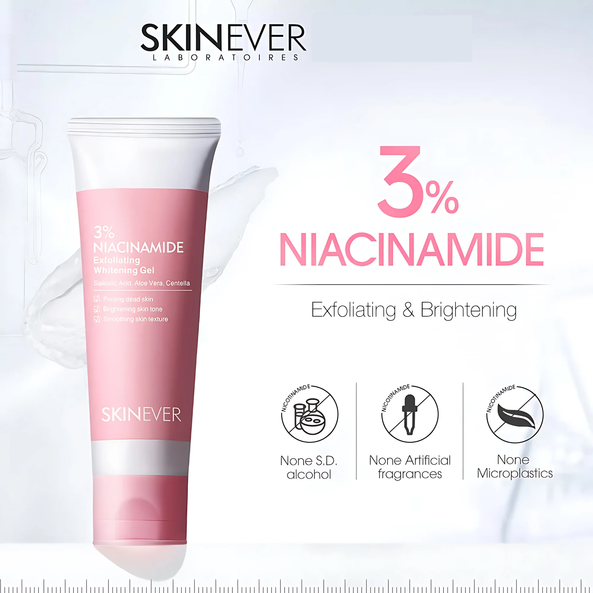 SKINEVER 3% Niacinamide Exfoliating Whitening Gel – 55ml - Image 3