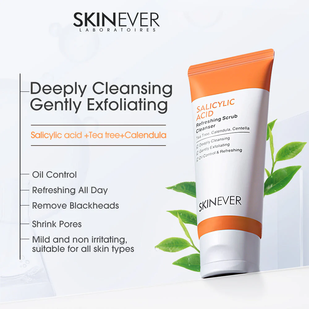 Skinever Salicylic Acid Refreshing Scrub Cleanser - 75ml - Image 4