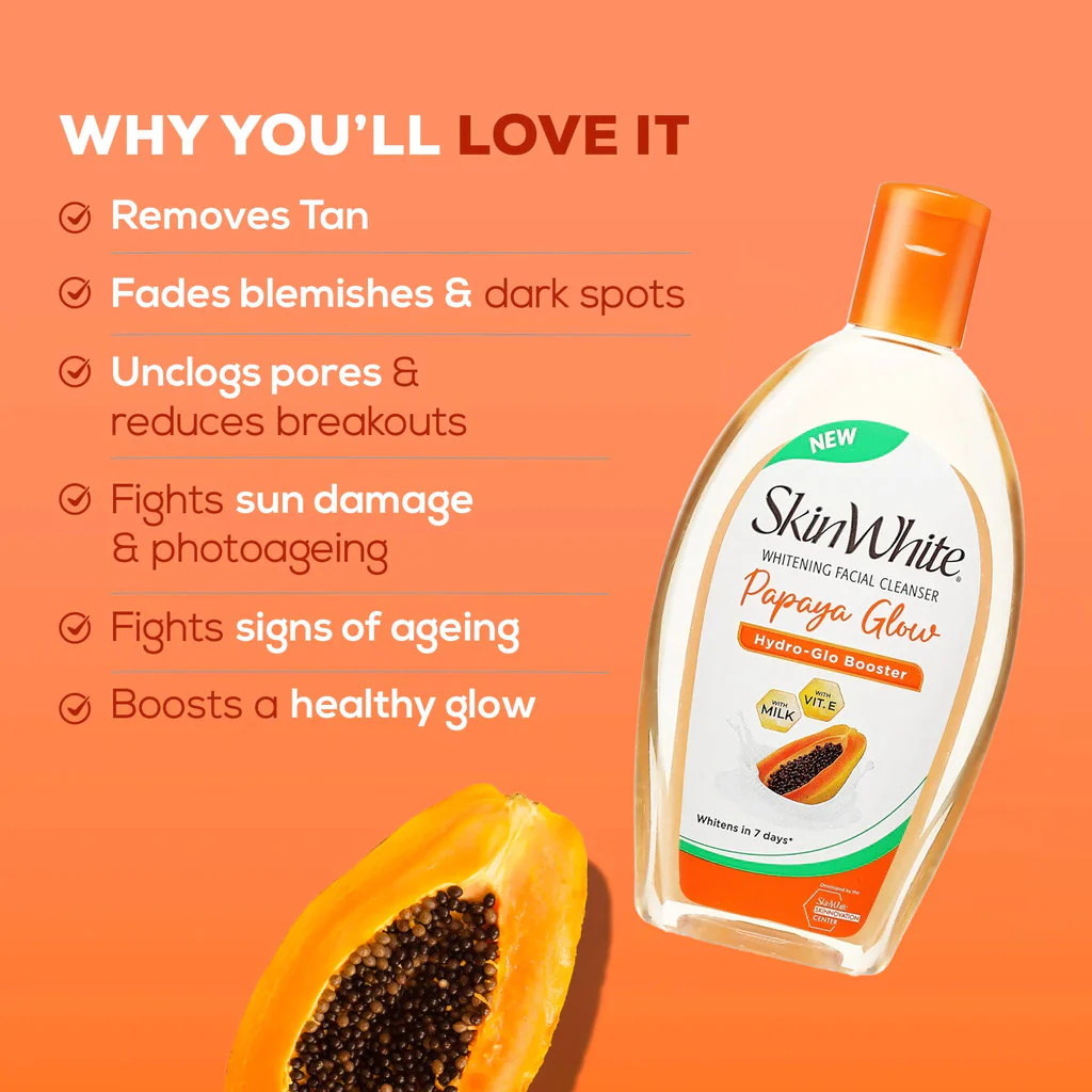 SkinWhite Papaya Glow Whitening Facial Cleanser – 135ml - Image 10