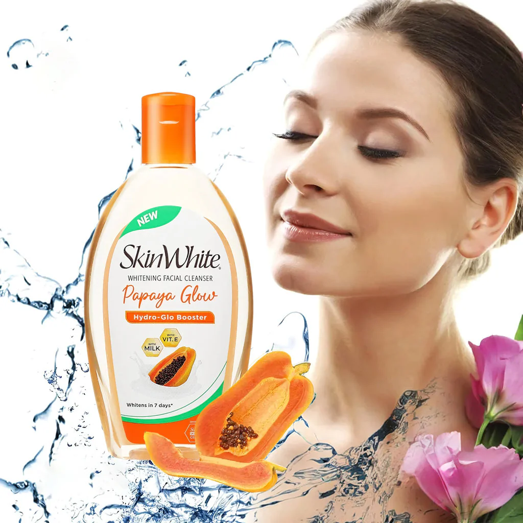 SkinWhite Papaya Glow Whitening Facial Cleanser – 135ml - Image 2