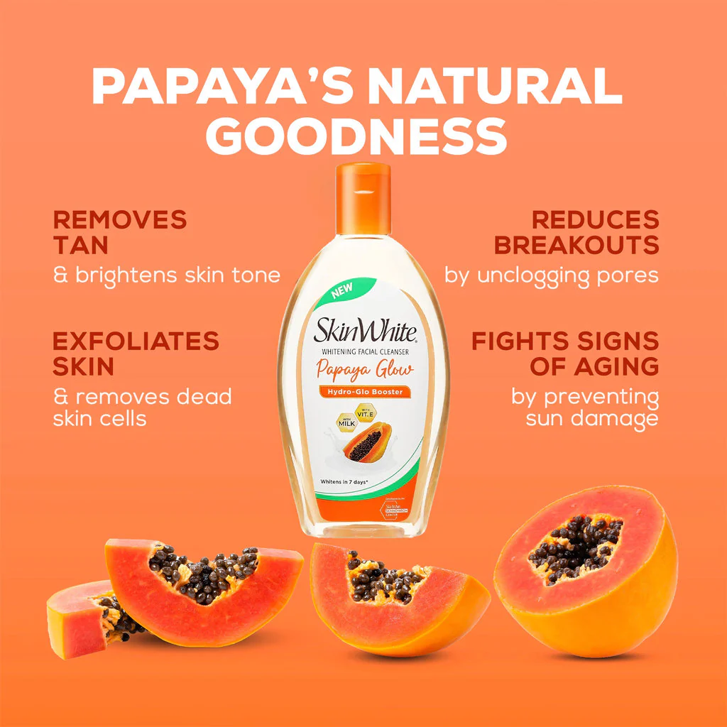 SkinWhite Papaya Glow Whitening Facial Cleanser – 135ml - Image 5