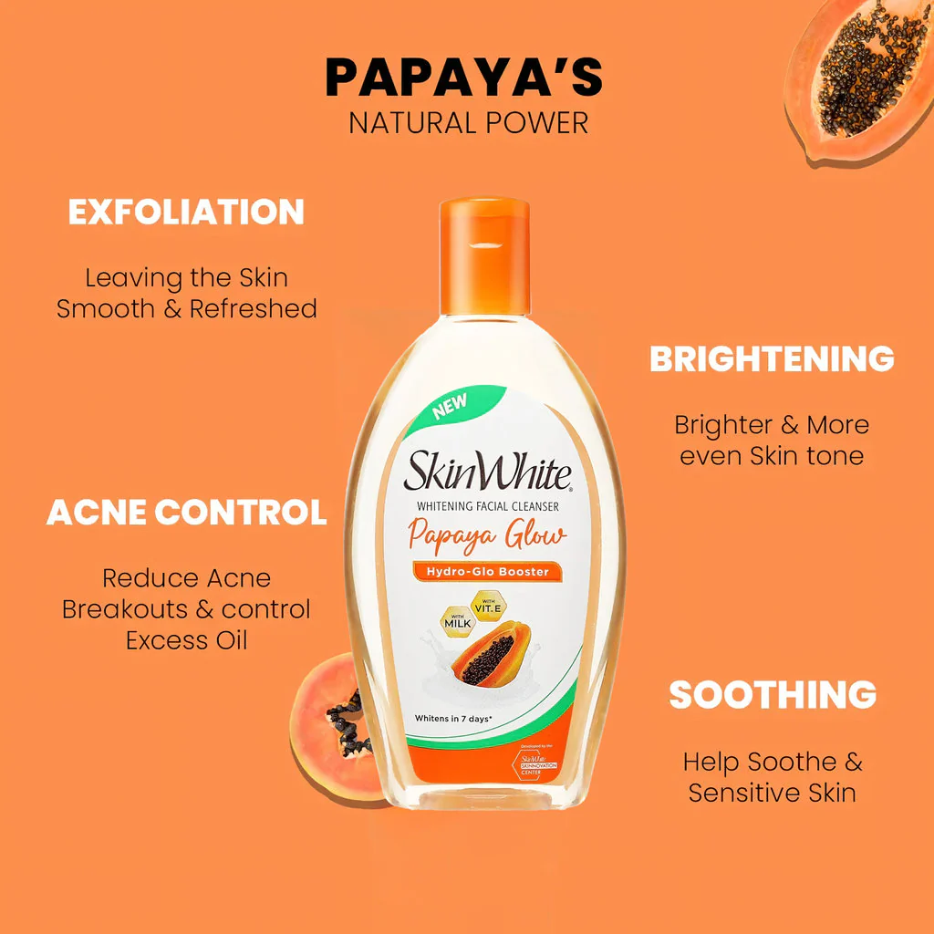 SkinWhite Papaya Glow Whitening Facial Cleanser – 135ml - Image 9