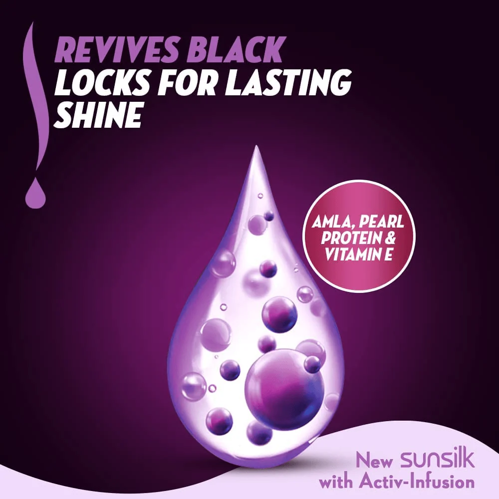 Sunsilk New Activ Infusion Stunning Black Shine Shampoo - 400ml - Image 5