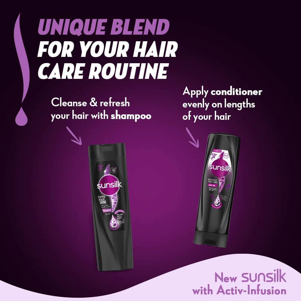 Sunsilk New Activ Infusion Stunning Black Shine Shampoo - 400ml - Image 6