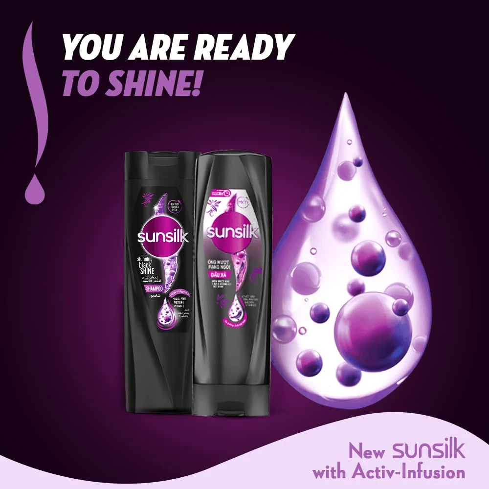 Sunsilk New Activ Infusion Stunning Black Shine Shampoo - 400ml - Image 7
