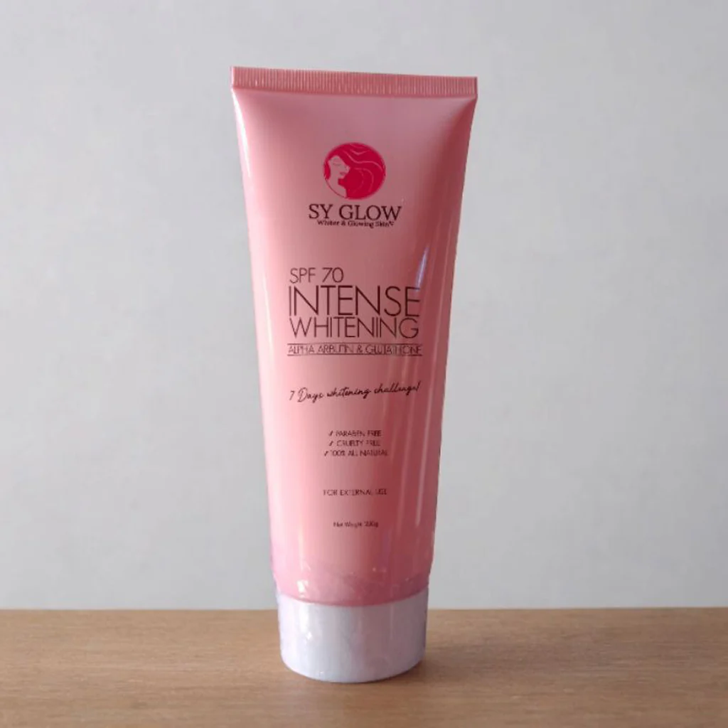 SY Glow Intense Whitening Lotion SPF 70 with Alpha Arbutin & Glutathione – 250ml - Image 4