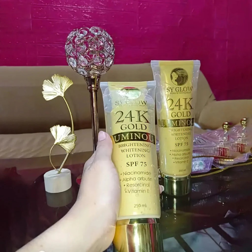 SY Glow Whitening Beauty – 24K Gold Luminous Lotion SPF 75 (250ml) - Image 11