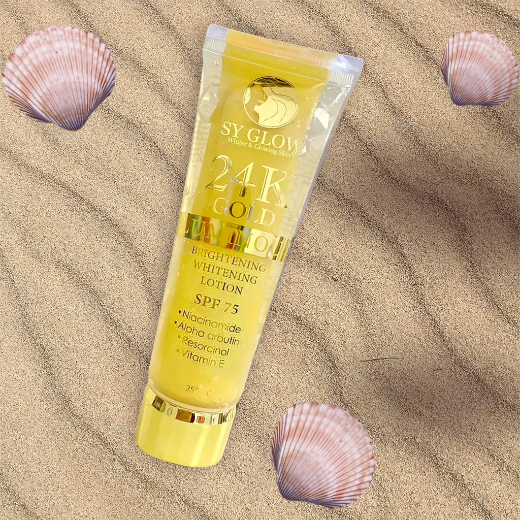 SY Glow Whitening Beauty – 24K Gold Luminous Lotion SPF 75 (250ml) - Image 7