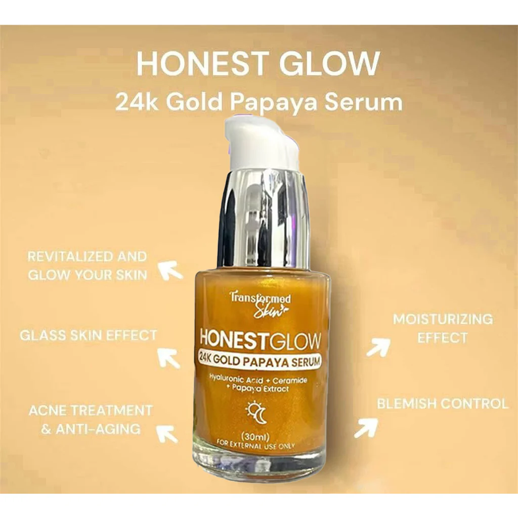 Honest Glow 24K Gold Papaya Serum - 30ml - Image 3