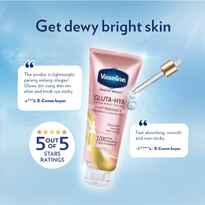 Vaseline Gluta-Hya Serum Burst Lotion Dewy Radiance - 330ml - Image 7