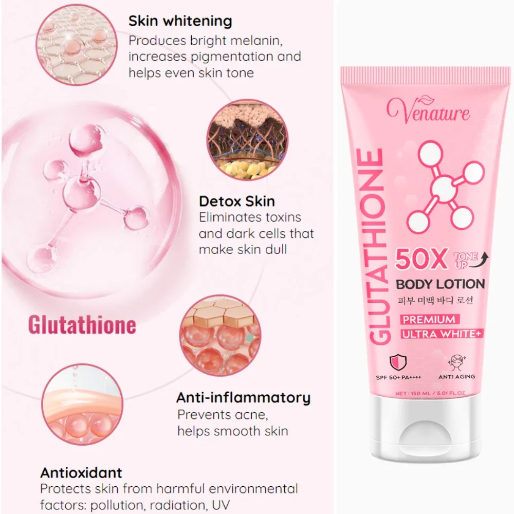 Venature Glutathione 50x Tone Up Body Lotion - 150ml - Image 4