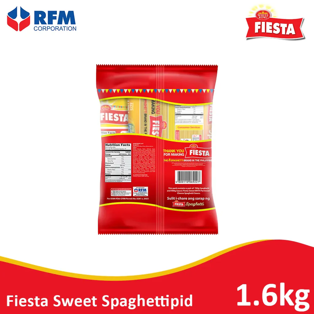 White King Fiesta Sweet Spaghetti & Sauce with Parmesan Cheese Set – 1.6kg - Image 4