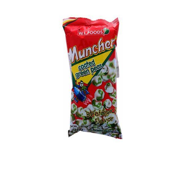 W.L. Foods Muncher Coated Green Peas – Beef Spicy Flavor (70g x 3 Packs) Combo - Image 3