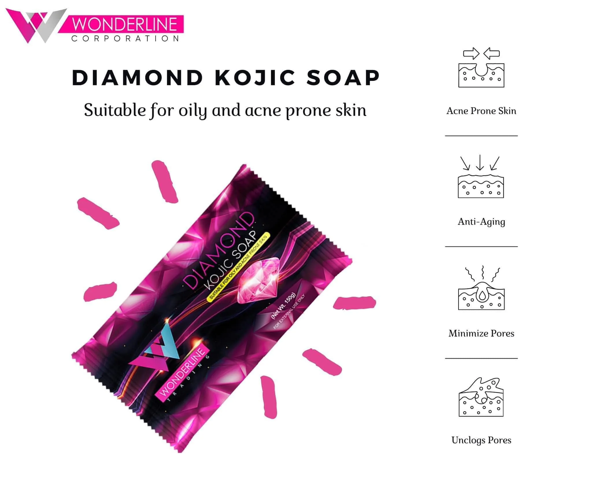 Wonderline Diamond Kojic Soap - 150g - Image 8