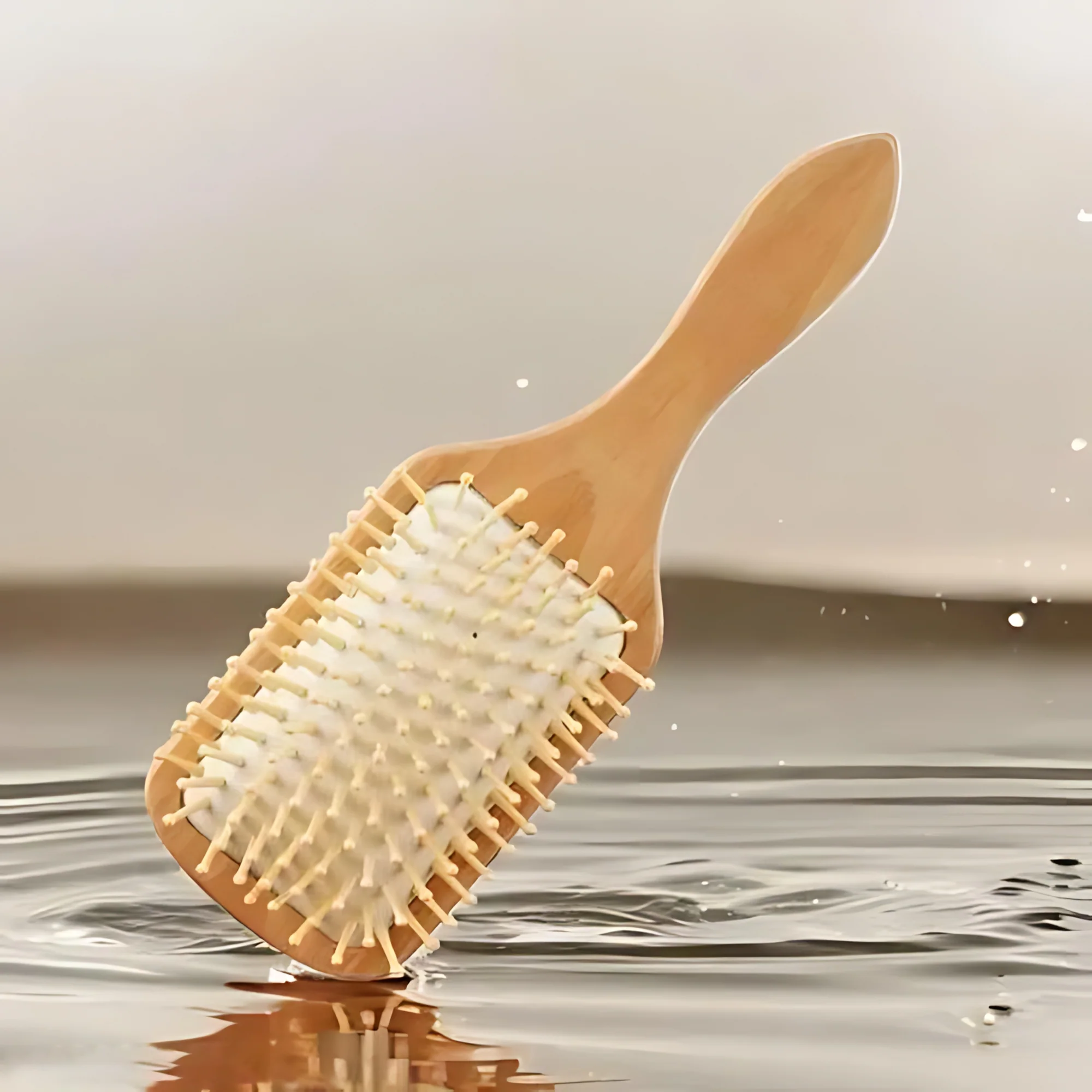 Wooden Paddle Hair Brush – Square White - Image 3