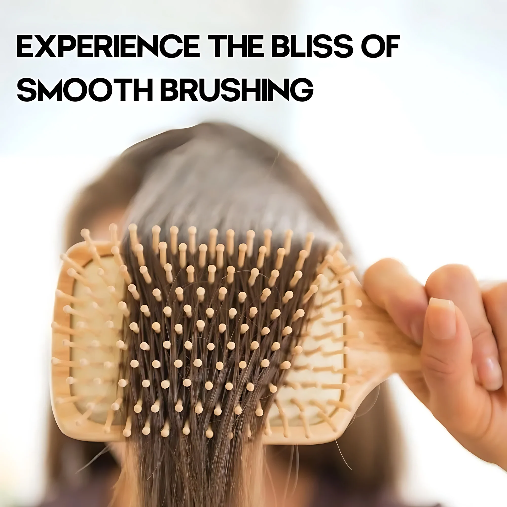 Wooden Paddle Hair Brush – Square White - Image 7