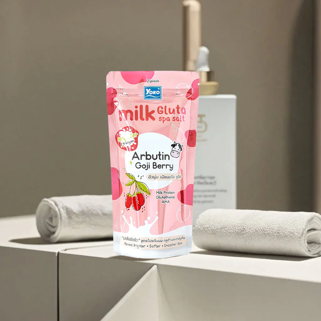 Yoko Milk Gluta Spa Salt + Arbutin with Goji Berry – 300g - Image 7