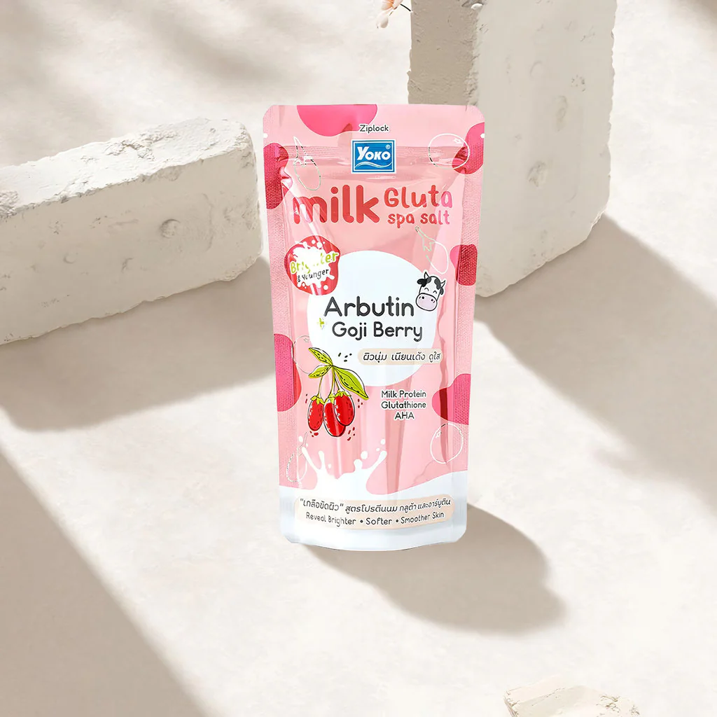 Yoko Milk Gluta Spa Salt + Arbutin with Goji Berry – 300g - Image 8