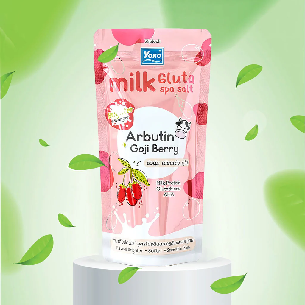 Yoko Milk Gluta Spa Salt + Arbutin with Goji Berry – 300g - Image 9