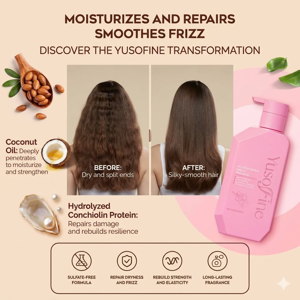 Yusofine Nourish-Repair Argan Shampoo (300ml) - Image 3
